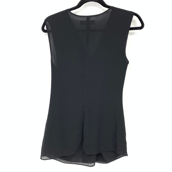 Michael Kors Top Women's Size Small Twist Front V Neck Sleeveless Black - Picture 2 of 6